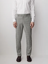 Slim-Fit Checkered Grey Suit Pant