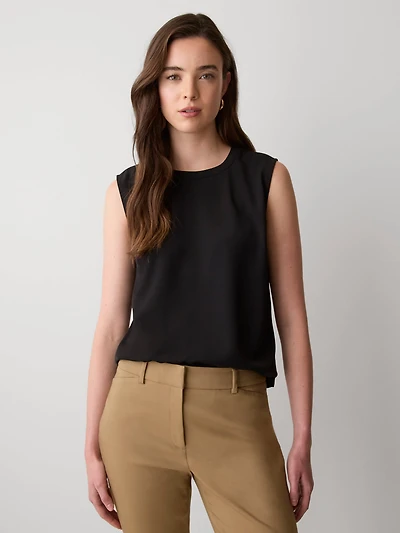 Camisole Satinée à Col Rond