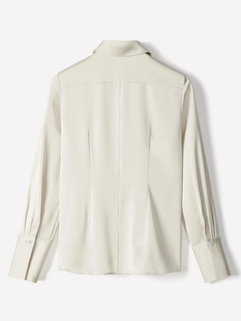 Chemise en Satin à Manches Longues