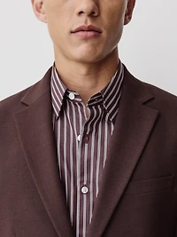 Slim-Fit Burgundy Suit Blazer