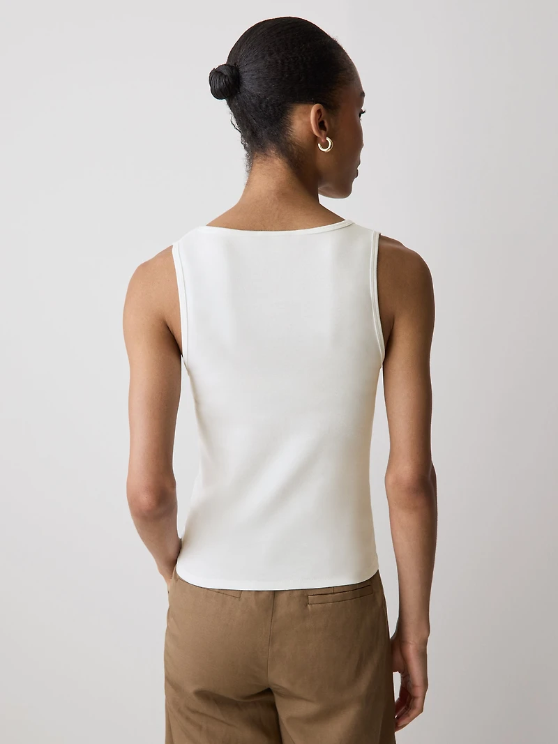 Camisole à Col Carré et Bretelles Larges