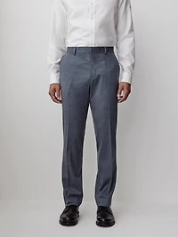 Pantalon en Sergé Brossé Bleu à Coupe Ajustée