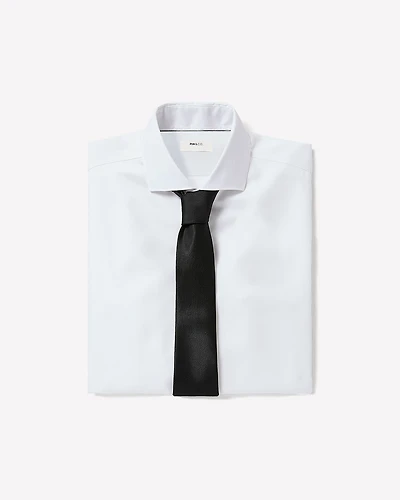 Slim Fit White Twill Dress Shirt