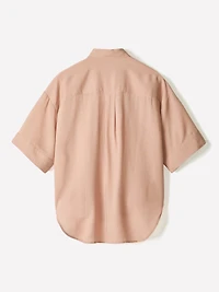 Blouse à Manches Courtes et Col Chemisier