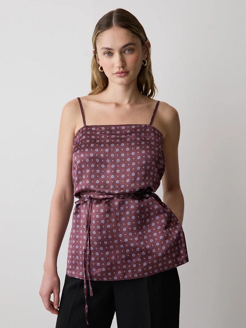 Blouse Sans Manches à Col Carré