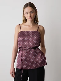 Blouse Sans Manches à Col Carré