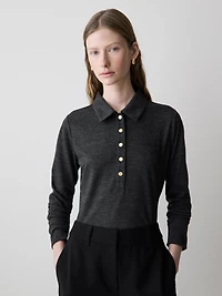 Polo Ajusté à Manches Longues