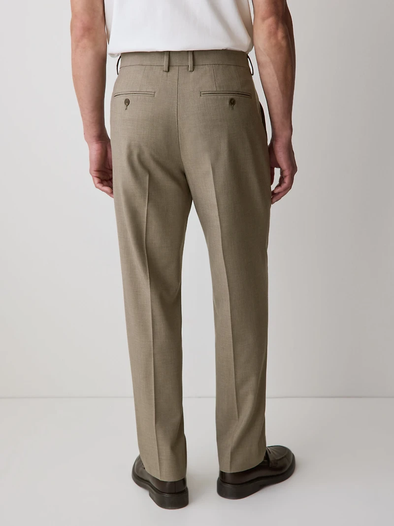 Wool-Blend Tapered-Leg Pleated Dress Pant