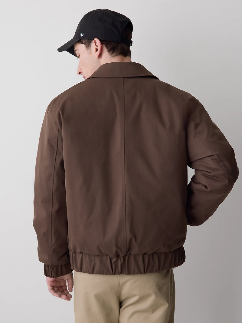 Veste Col Chemisier en Sergé Matelassé