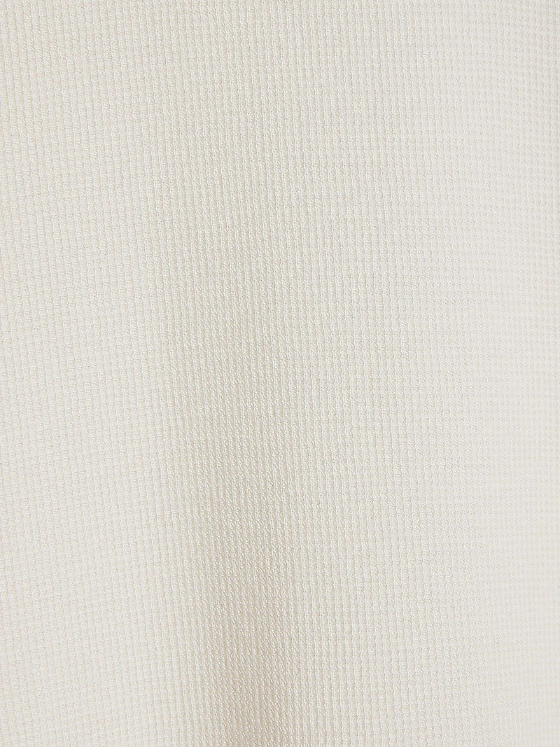 T-Shirt Gaufré à Manches Longues et Col Rond