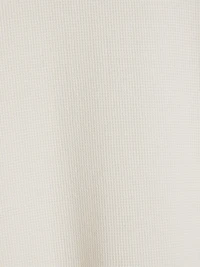 T-Shirt Gaufré à Manches Longues et Col Rond