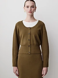 Long-Sleeve Cardigan with Cinched Waist