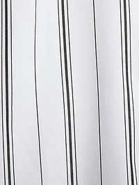 Blouse Boutonnée en Popeline Rayée à Manches Longues