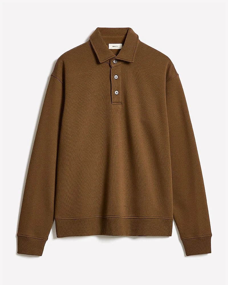 Fleece Long-Sleeve Polo