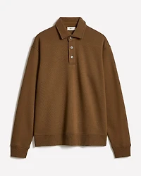 Fleece Long-Sleeve Polo