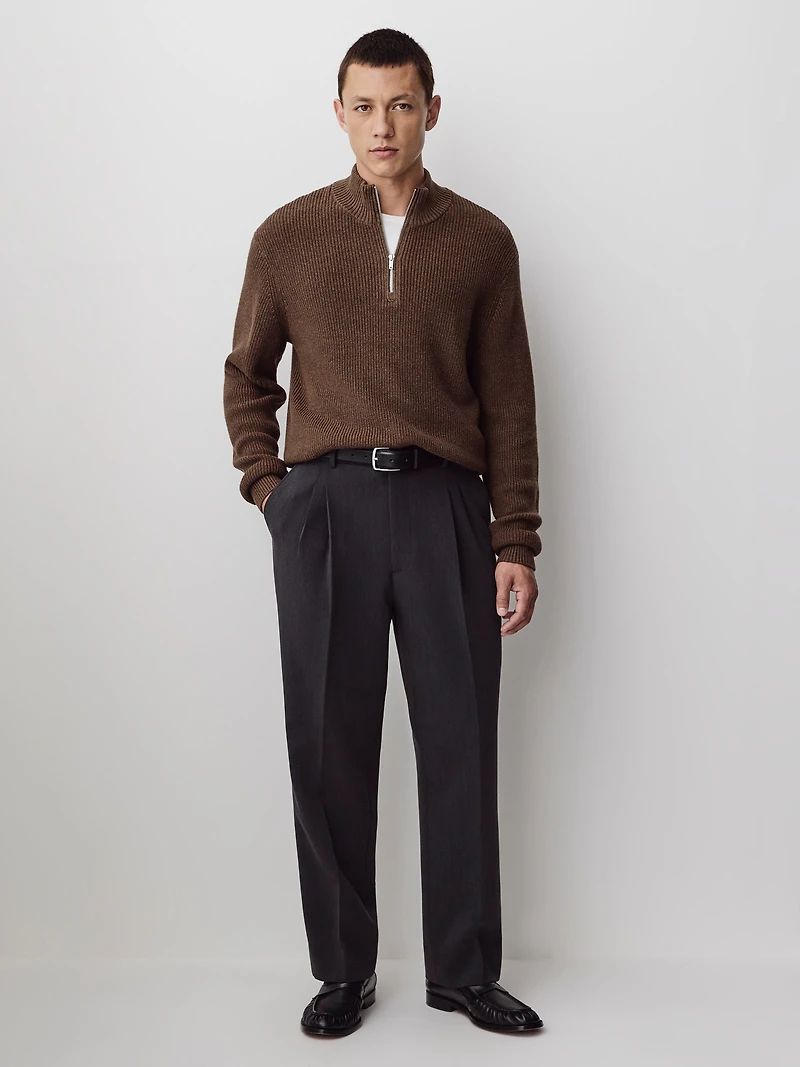 Cashmere-Blend Long-Sleeve Half-Zip Sweater