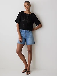 Short-Sleeve Crochet Top