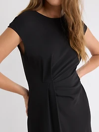 Sleeveless Midi Dress with Draped Detail