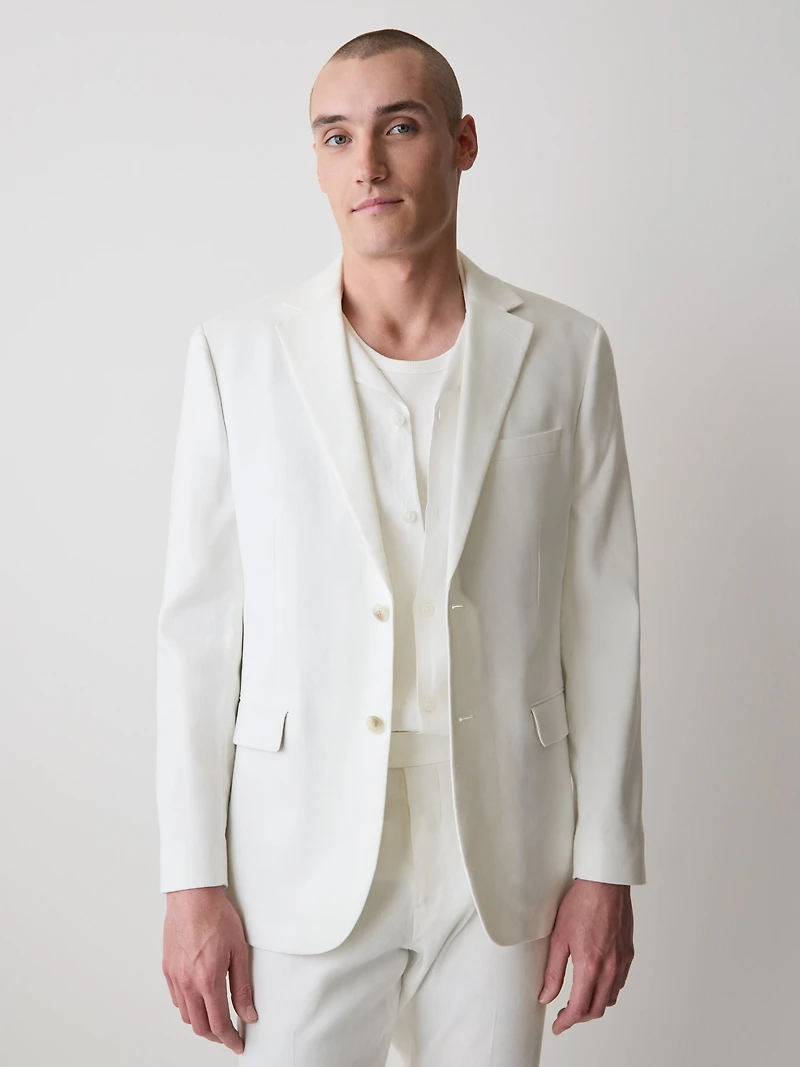 Tailored-Fit Linen Suit Blazer