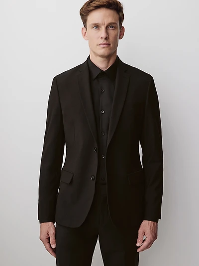 Veston De Complet Essentiel Coupe Étroite En Mélange Laine Noir