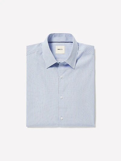 Striped Oxford-Blue Tailored-Fit Shirt