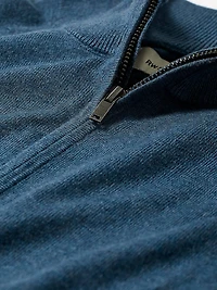 Pull à Col Montant Demi-Zip et Manches Longues