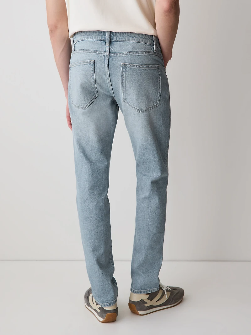 Jeans à Coupe Étroite Délavé Pâle
