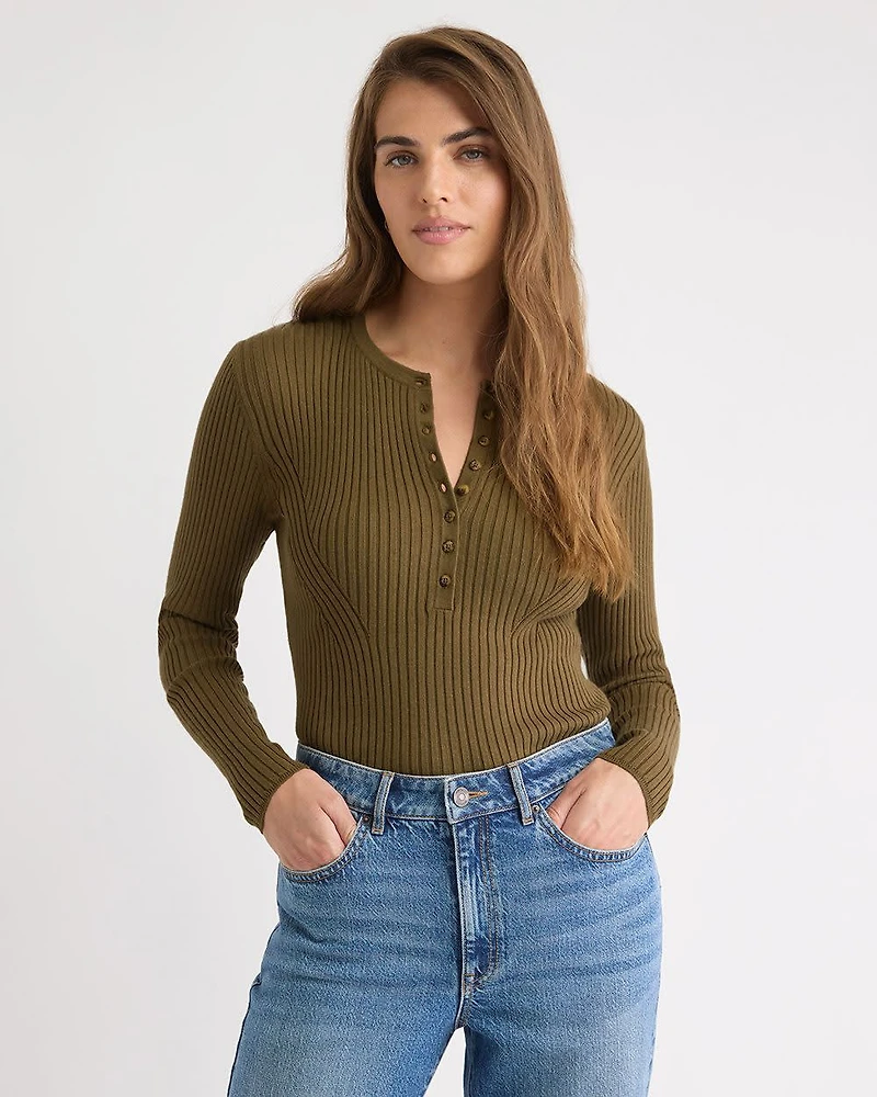 Long-Sleeve Ribbed Sweater