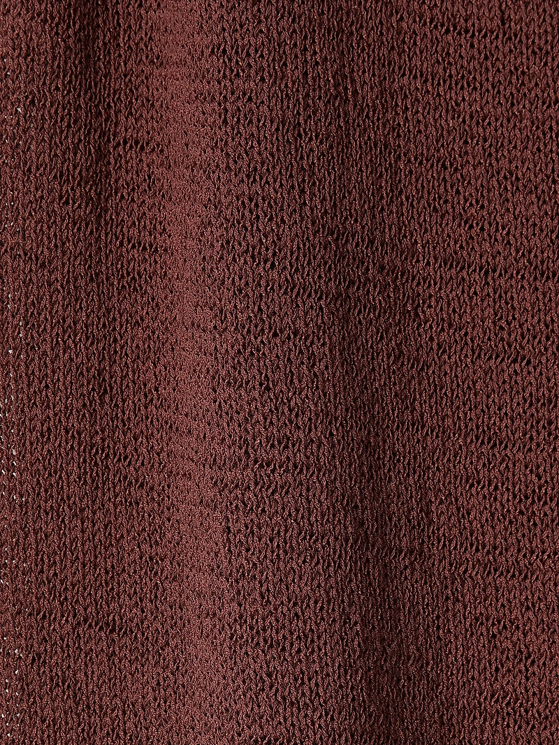 Pull en Tricot Ruban à Manches Très Courtes