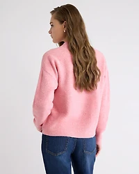 Pull à Col Rond et Manches Longues avec Motif Brodé