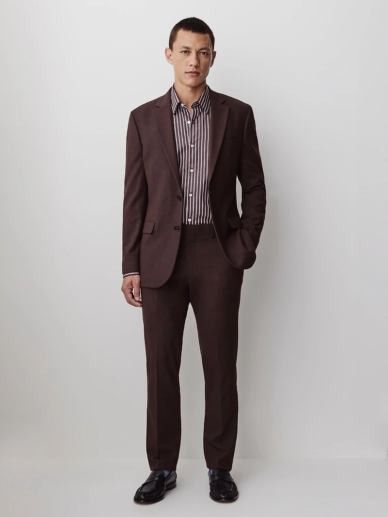 Slim-Fit Burgundy Suit Pant