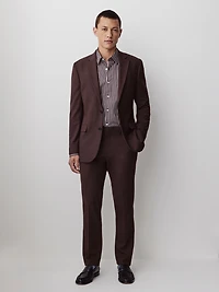 Slim-Fit Burgundy Suit Pant