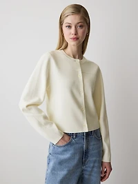 Long-Sleeve Crew-Neck Cardigan