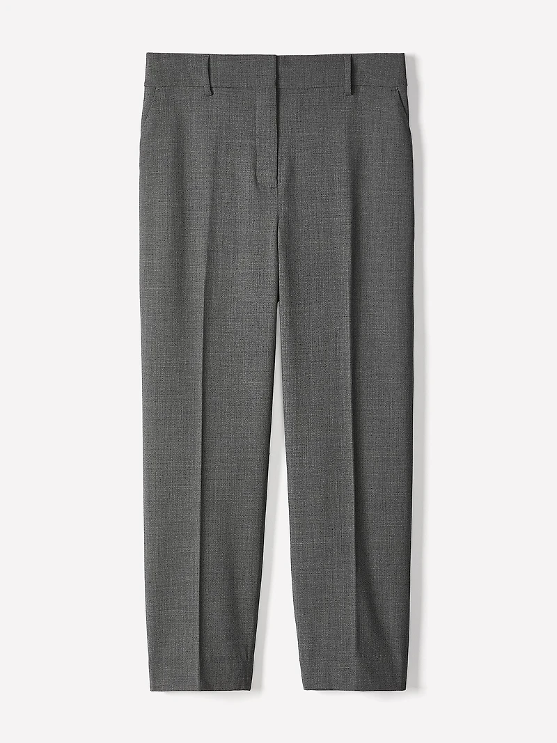 Mid-Rise Straight-Leg Cropped Pant