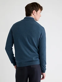 Pull à Col Montant Demi-Zip et Manches Longues