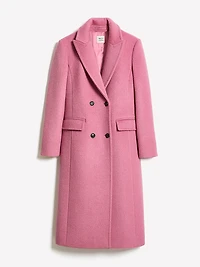 Wool-Blend Long Double-Breasted Coat