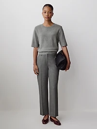 Mid-Rise Straight-Leg Cropped Pant