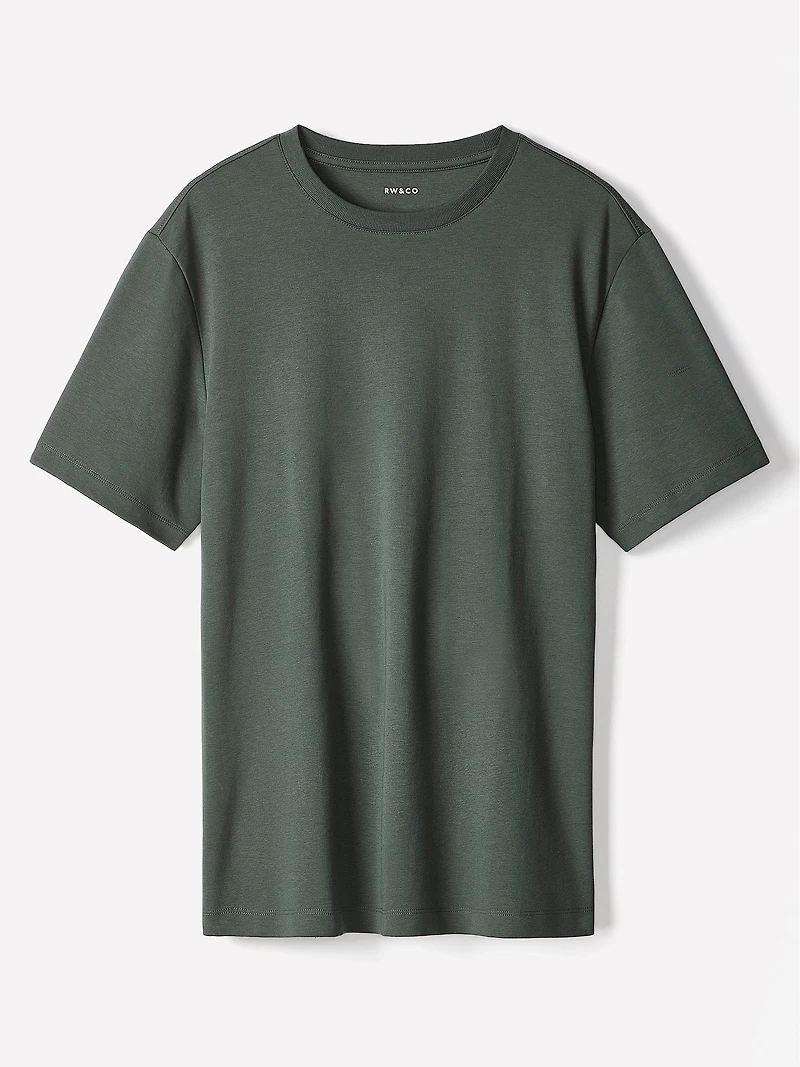 T-Shirt Uni à Manches Courtes et Col Rond