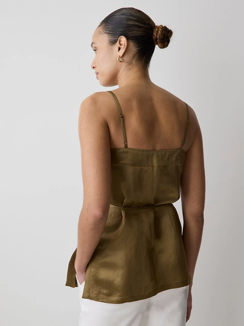 Blouse Sans Manches à Col Carré