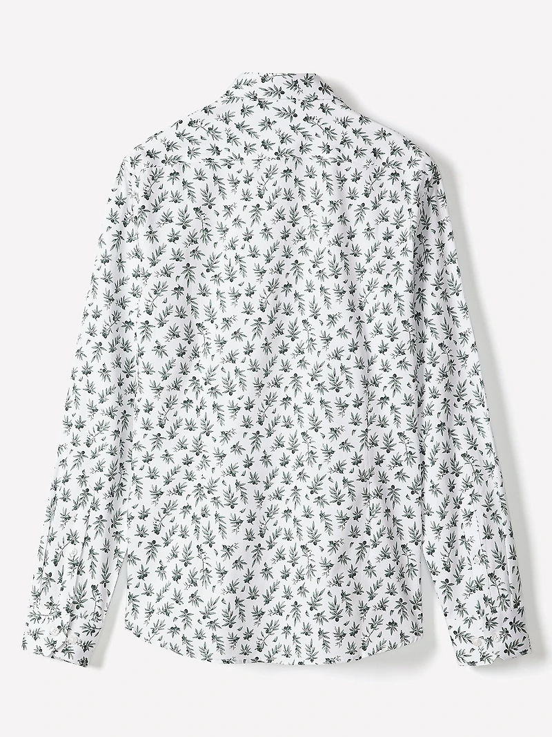 Chemise Habillée Satinée à Coupe Étroite Imprimé