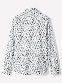 Chemise Habillée Satinée à Coupe Étroite Imprimé