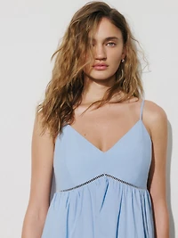 Robe Maxi à Oeillets Sans Manches Col en Coeur