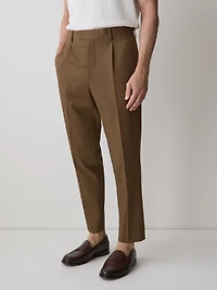 Tapered-Leg Tobacco Suit Pant