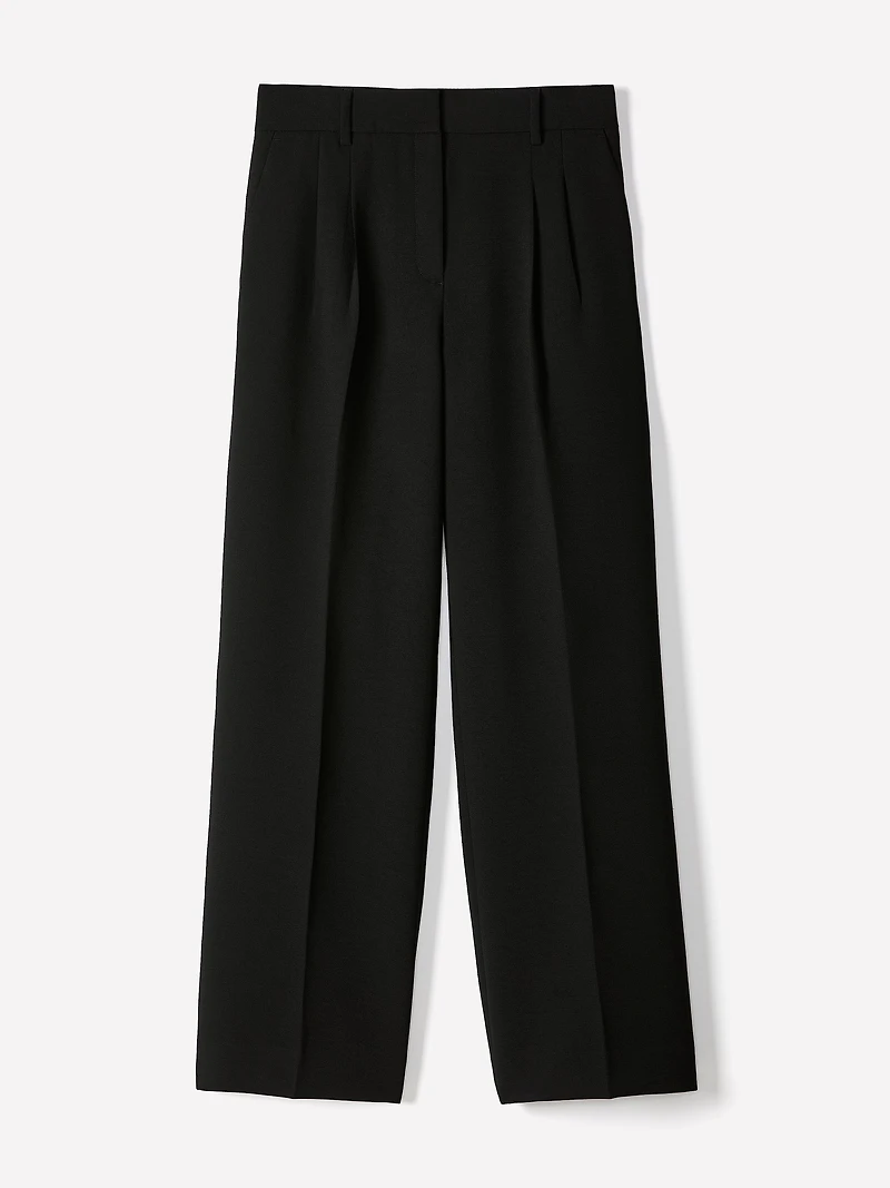Pantalon à Taille Haute et Jambe Large