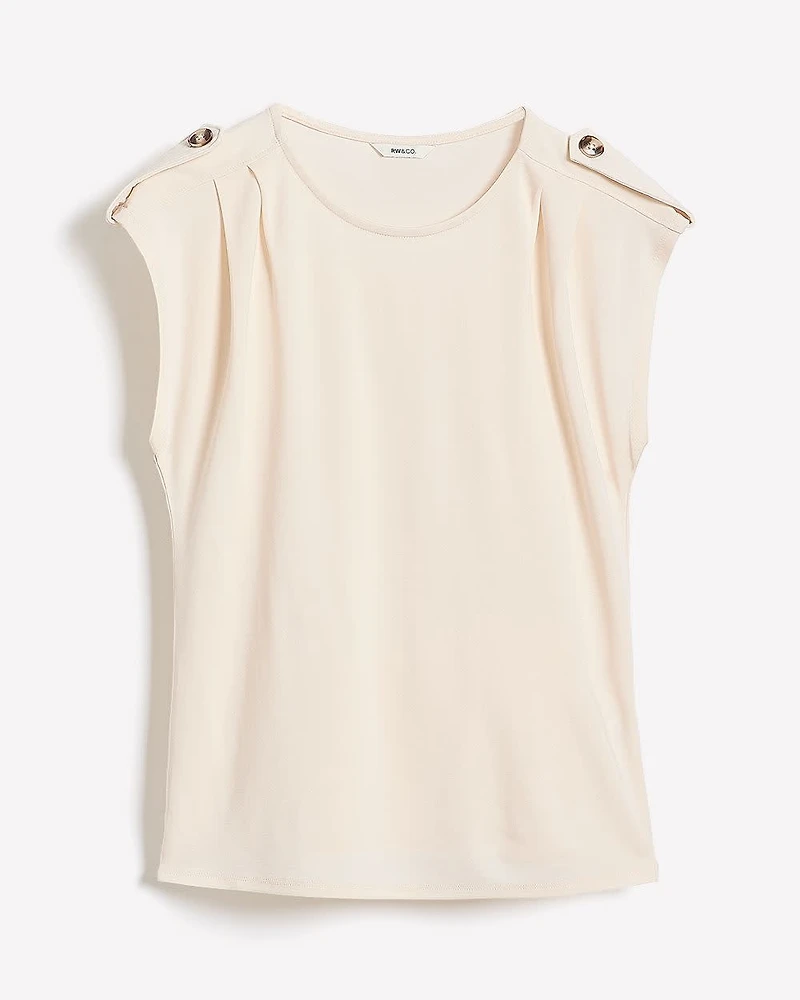 Utility-Extended-Sleeve Crew-Neck Top