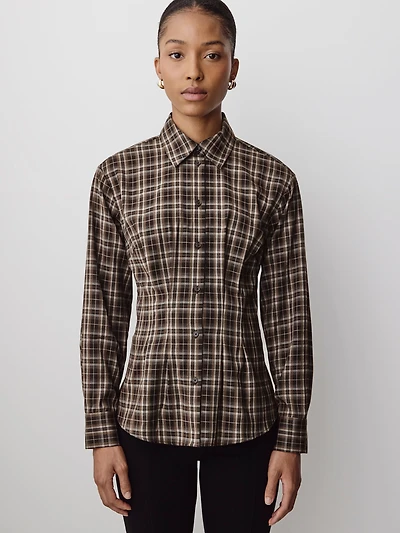 Plaid Shirt with Darts