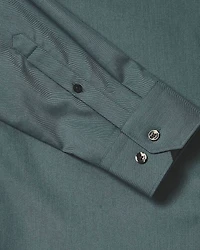 Chemise Habillée Unie à Coupe Étroite en Coton Modal