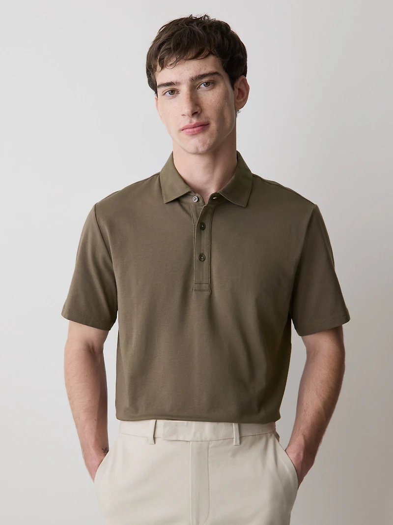 Polo à Manches Courtes en Coton Supima (R)