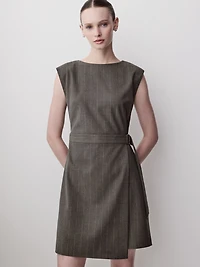 Robe Courte Sans Manches à Col Rond