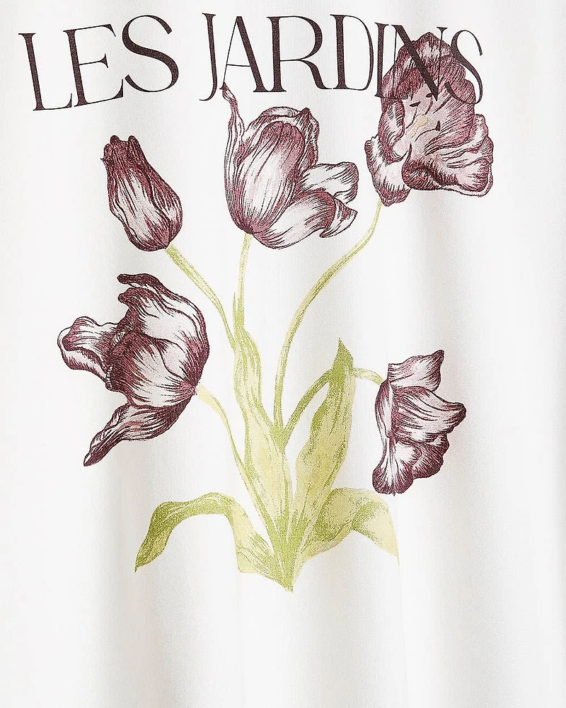 T-Shirt à Col Rond et Manches Très Courtes